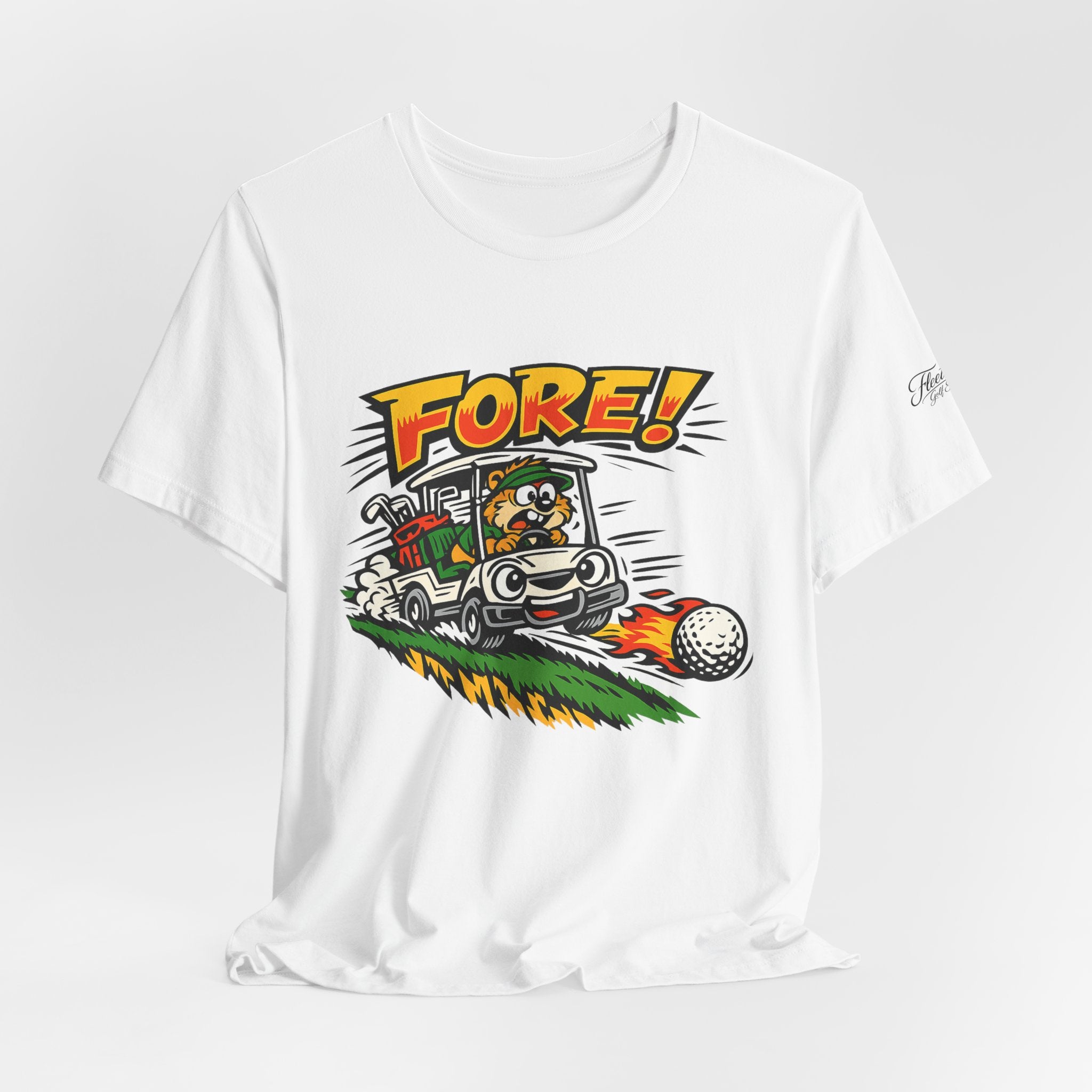 "FORE!" - Funny Golf Cart Graphic Tee